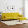 Sofá cama de 2 plazas con taburete terciopelo amarillo de , Sofás - Ref: Foro24-3258137, Precio: 339,49 €