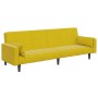 Sofá cama de 2 plazas con taburete terciopelo amarillo de , Sofás - Ref: Foro24-3258137, Precio: 339,49 €