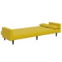Sofá cama de 2 plazas con taburete terciopelo amarillo de , Sofás - Ref: Foro24-3258137, Precio: 339,49 €