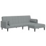 Sofá cama de 2 plazas con taburete tela gris claro | Foro24.es | Tu tienda online para hogar, jardín y más Foro24.es
