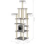 Cat scratching post with dark gray sisal posts 183 cm by vidaXL, Cat furniture - Ref: Foro24-171484, Price: 84,76 €, Discount: %