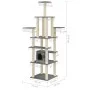 Cat scratching post with dark gray sisal posts 183 cm by vidaXL, Cat furniture - Ref: Foro24-171484, Price: 83,59 €, Discount: %