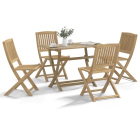 Juego de comedor de jardín 5 piezas madera maciza de acacia by , Garden sets - Ref: Foro24-3295007, Price: 269,08 €, Discount: %