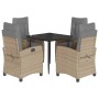 Set comedor de jardín 5 pzas con cojines ratán sintético beige von , Gartensets - Ref: Foro24-3212824, Preis: 599,76 €, Rabat...