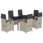 Set comedor jardín 7 pzas y cojines ratán sintético gris claro by , Garden sets - Ref: Foro24-3212858, Price: 845,98 €, Disco...