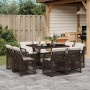Set comedor para jardín 9 pzas y cojines ratán sintético marrón | Foro24.es | Tu tienda online para hogar, jardín y más Foro24.es