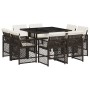 Set comedor para jardín 9 pzas y cojines ratán sintético marrón | Foro24.es | Tu tienda online para hogar, jardín y más Foro24.es