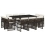 Set comedor de jardín 11 pzas y cojines ratán sintético marrón by , Garden sets - Ref: Foro24-3210849, Price: 589,32 €, Disco...