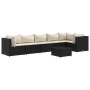 Set de muebles de jardín y cojines 7 pzas ratán sintético negro von , Gartensets - Ref: Foro24-3308112, Preis: 571,14 €, Raba...