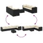 Set de muebles de jardín y cojines 7 pzas ratán sintético negro von , Gartensets - Ref: Foro24-3308112, Preis: 571,14 €, Raba...