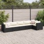 Set muebles de jardín 6 piezas y cojines ratán sintético negro de , Conjuntos de jardín - Ref: Foro24-3308104, Precio: 507,60...