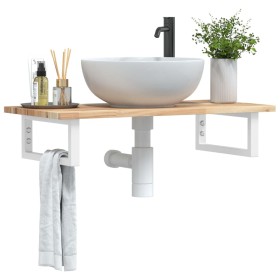 Estante de lavabo de pared acero y madera maciza de acacia by , bathroom vanities - Ref: Foro24-3302668, Price: 76,46 €, Disc...