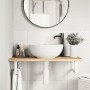 Estante de lavabo de pared acero y madera maciza de acacia von , Badezimmerwaschtische - Ref: Foro24-3302668, Preis: 76,46 €,...