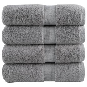Toallas SOLUND 4 unidades gris 30x30 cm 600 gsm