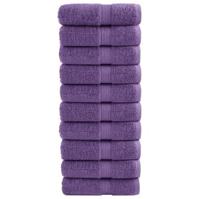 Toallas SOLUND 10 unidades morado 30x30 cm 600 gsm