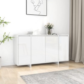 Hochglanzweißes Sperrholz-Sideboard 135x41x75 cm von vidaXL, Sideboards - Ref: Foro24-809599, Preis: 180,06 €, Rabatt: %