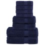 Juego de toallas premium SOLUND 8 unidades azul marino 600 gsm | Foro24.es | Tu tienda online para hogar, jardín y más Foro24.es