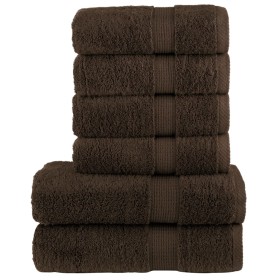 Juego de toallas premium SOLUND 6 unidades marrón 600 gsm de , Toallas - Ref: Foro24-137557, Precio: 53,43 €, Descuento: %
