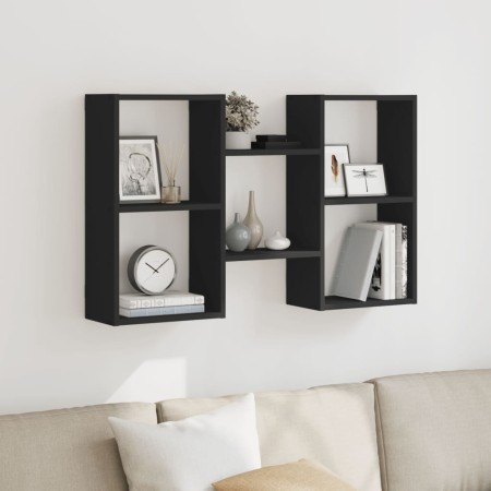 Estantería de pared madera de ingeniería negro 96x18x60 cm de , Estantes y estanterías - Ref: Foro24-853228, Precio: 40,29 €,...