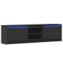 Mueble de TV con LED madera de ingeniería negro 180x34x50 cm von , TV-Möbel - Ref: Foro24-3307913, Preis: 173,02 €, Rabatt: %