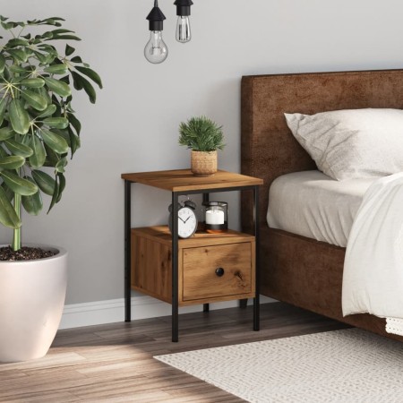 Mesita de noche madera de ingeniería roble artisan 34x36x50 cm by , Nightstands - Ref: Foro24-857264, Price: 46,92 €, Discoun...