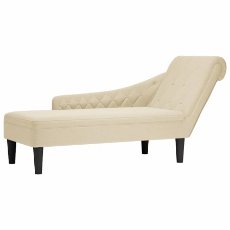 Tumbona con almohada y reposabrazo derecho tela crema by , Daybeds - Ref: Foro24-4009769, Price: 149,44 €, Discount: %