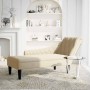 Tumbona con almohada y reposabrazo derecho tela crema by , Daybeds - Ref: Foro24-4009769, Price: 149,44 €, Discount: %