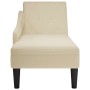 Tumbona con almohada y reposabrazo derecho tela crema by , Daybeds - Ref: Foro24-4009769, Price: 149,44 €, Discount: %