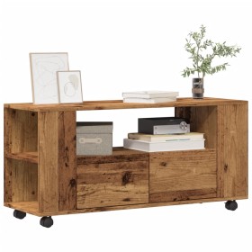 Mueble TV con ruedas madera ingeniería envejecida 102x34,5x43cm by , TV Furniture - Ref: Foro24-855990, Price: 94,85 €, Disco...
