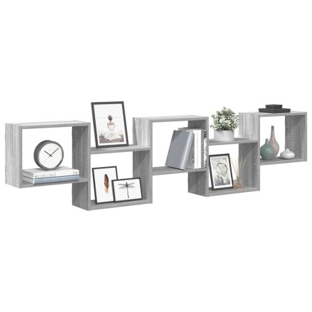 Estante cubo de pared 5 compartimentos madera gris Sonoma by , Shelves and shelves - Ref: Foro24-860000, Price: 50,87 €, Disc...