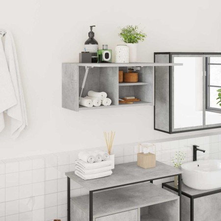 Mueble de pared baño madera ingeniería gris hormigón 60x25x30cm by , bathroom vanities - Ref: Foro24-860061, Price: 43,15 €, ...