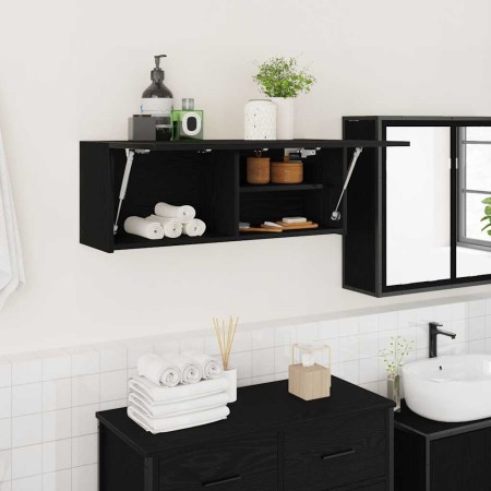Mueble de pared de baño madera ingeniería negro 80x25x30 cm von , Badezimmerwaschtische - Ref: Foro24-860077, Preis: 53,71 €,...