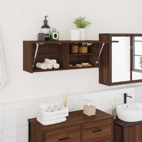 Mueble de pared baño madera ingeniería roble marrón 80x25x30cm von , Badezimmerwaschtische - Ref: Foro24-860082, Preis: 51,64...
