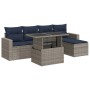 Set sofás jardín y cojines 6 pzas ratán sintético acacia gris by , Garden sets - Ref: Foro24-3326302, Price: 453,40 €, Discou...
