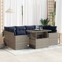 Set sofás jardín y cojines 7 pzas ratán sintético acacia gris von , Gartensets - Ref: Foro24-3326272, Preis: 581,96 €, Rabatt: %