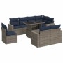Set sofás jardín y cojines 9 pzas ratán sintético acacia gris by , Garden sets - Ref: Foro24-3326342, Price: 730,43 €, Discou...