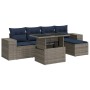 Set sofás jardín y cojines 6 pzas ratán sintético acacia gris by , Garden sets - Ref: Foro24-3326782, Price: 485,65 €, Discou...