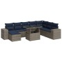 Set sofás jardín y cojines 9 pzas ratán sintético acacia gris by , Garden sets - Ref: Foro24-3326852, Price: 713,69 €, Discou...