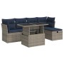 Set sofás jardín y cojines 6 pzas ratán sintético acacia gris by , Garden sets - Ref: Foro24-3327771, Price: 464,33 €, Discou...