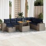 Set sofás jardín y cojines 9 pzas ratán sintético acacia gris by , Garden sets - Ref: Foro24-3328104, Price: 701,10 €, Discou...
