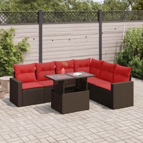 Set sofás jardín y cojines 7 pzas ratán sintético acacia gris by , Garden sets - Ref: Foro24-3326335, Price: 543,24 €, Discou...