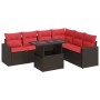 Set sofás jardín y cojines 7 pzas ratán sintético acacia gris de , Conjuntos de jardín - Ref: Foro24-3326335, Precio: 549,65 €