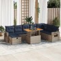 Set sofás jardín y cojines 9 pzas ratán sintético acacia gris by , Garden sets - Ref: Foro24-3328048, Price: 683,01 €, Discou...