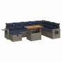Set sofás jardín y cojines 9 pzas ratán sintético acacia gris by , Garden sets - Ref: Foro24-3328048, Price: 683,01 €, Discou...