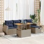 Set sofás jardín y cojines 6 pzas ratán sintético acacia negro by , Garden sets - Ref: Foro24-3328055, Price: 466,87 €, Disco...