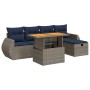 Set sofás jardín y cojines 6 pzas ratán sintético acacia negro by , Garden sets - Ref: Foro24-3328055, Price: 466,87 €, Disco...