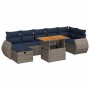 Set sofás jardín y cojines 8 pzas ratán sintético acacia gris by , Garden sets - Ref: Foro24-3328069, Price: 626,25 €, Discou...