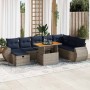 Set sofás jardín y cojines 9 pzas ratán sintético acacia negro by , Garden sets - Ref: Foro24-3328076, Price: 699,33 €, Disco...