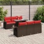 Set sofás jardín y cojines 7 pzas ratán sintético acacia gris by , Garden sets - Ref: Foro24-3326425, Price: 555,43 €, Discou...