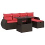 Set sofás jardín y cojines 6 pzas ratán sintético acacia negro by , Garden sets - Ref: Foro24-3327894, Price: 525,81 €, Disco...